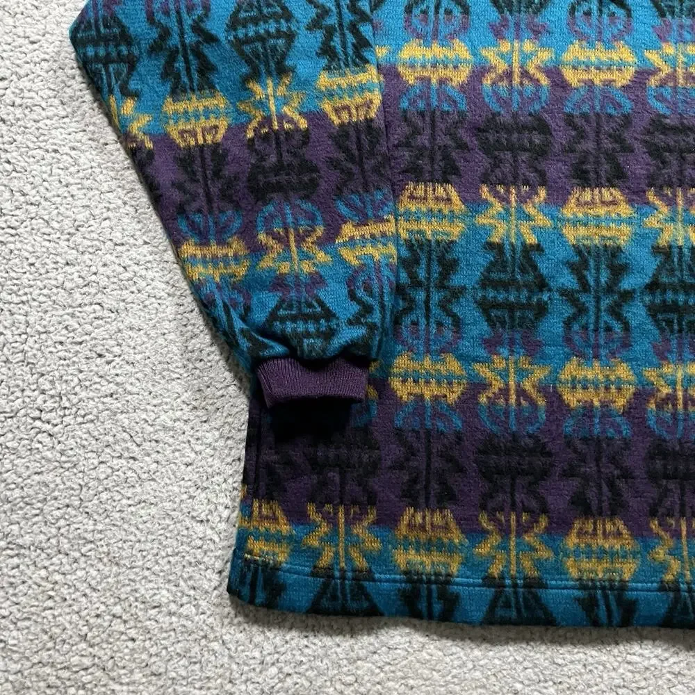 Vintage Sweater Mens L Geometric Colorful Aztec Santana Pullover 90s Grandpa